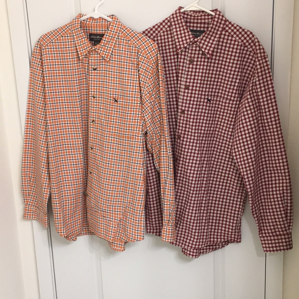 TWO EDDIE BAUER MEN’S DRESS SHIRTS- Bundled